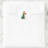 Christmas Tree The Season Jesus Cross The Reason  ラウンドシール (バッグ)