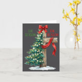 Christmas Tree The Season Jesus Cross The Reason X カード (黄色い花)