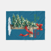 Christmas Tree The Season Jesus Cross The Reason X フリースブランケット (正面(横))