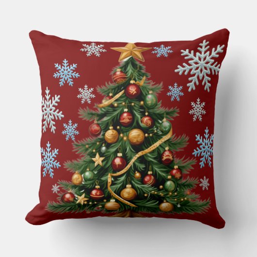 Christmas Tree Throw Pillow クッション (正面)