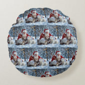 Christmas Tree Throw Round Pillow ラウンドクッション (正面)