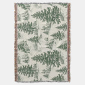 Christmas Tree Toile De Jouy Green Tablecloth スローブランケット (正面縦)