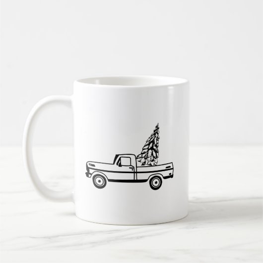 Christmas tree truck コーヒーマグカップ (左)