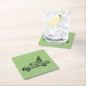 Christmas tree truck スクエアペーパーコースター (インサイチュ)