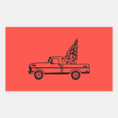 Christmas tree truck 長方形シール (正面)