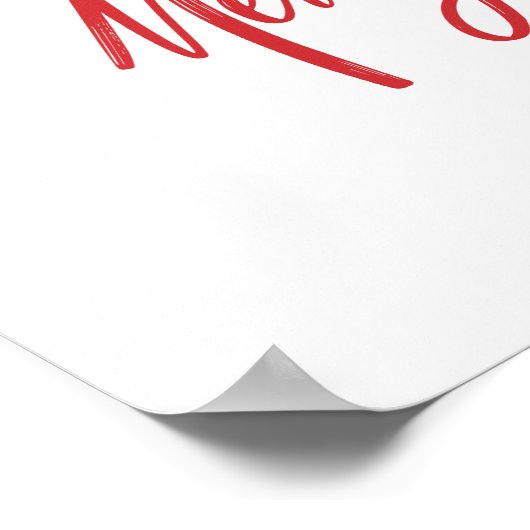 Christmas Tree Typography Script Minimalist ポスター (角)