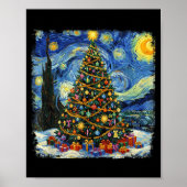 Christmas Tree Van Gogh Starry Night Christmas 202 ポスター (正面)