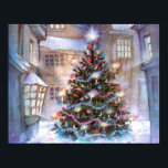 Christmas Tree Vintage ポスター<br><div class="desc">Beautiful original vintage Christmas tree illustration with sparkling lights.</div>