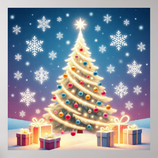 Christmas Tree Wall Art – Festive Holiday Decor Pr ポスター
