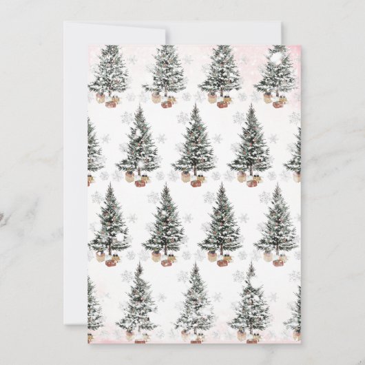 Christmas Tree Winter Onderland Birthday 招待状 (裏面)