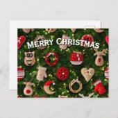 Christmas tree with felt toys シーズンポストカード (正面/裏面)