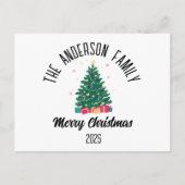 Christmas Tree With Lights Personalized Name シーズンポストカード (正面)