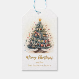 Christmas tree with ornaments Gift tag ギフトタグ