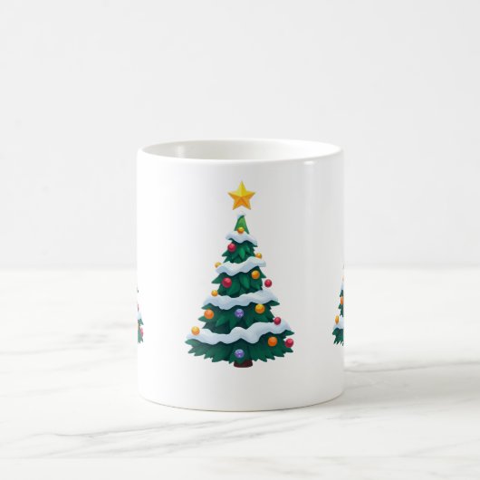 Christmas tree with Snow Mug コーヒーマグカップ (中央)