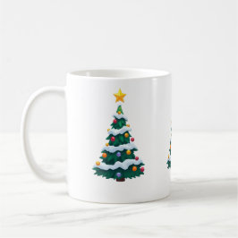 Christmas tree with Snow Mug コーヒーマグカップ