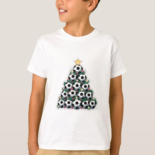Christmas Tree with Soccer Balls Tシャツ (正面)