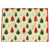 Christmas tree with star topper seamless pattern ラージペーパーバッグ (正面)