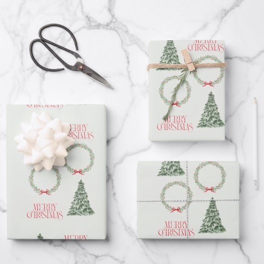 Christmas Tree Wrapping Sheet  ラッピングペーパーシート (正面)