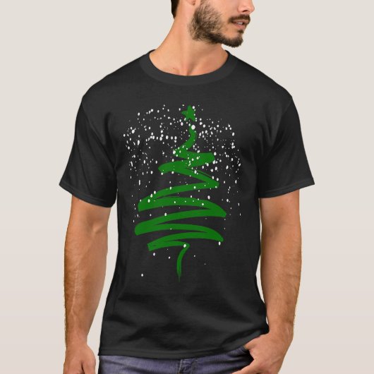 Christmas Tree Xmas Tree Green Brush Stroke Men Wo Tシャツ (正面)