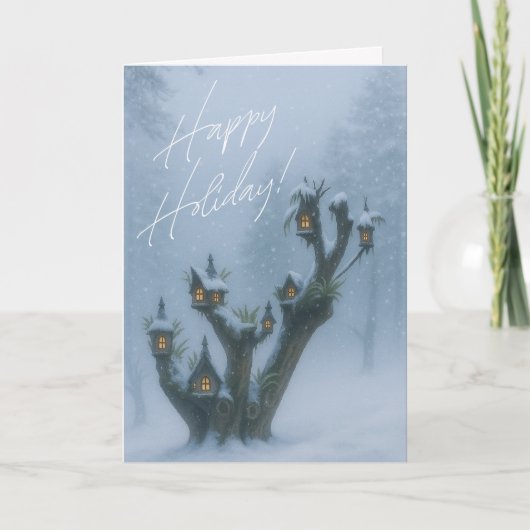 Christmas Treehouse Folded Greeting Card カード (正面)