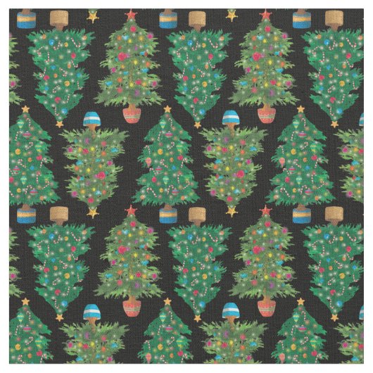Christmas Trees ファブリック (クローズアップ)