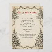 Christmas Trees and Garlands Holiday Party 招待状 (正面/裏面)