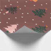 Christmas Trees and Snow Pattern ラッピングペーパー (角)