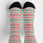 Christmas Trees and Snowflakes Print Socks ソックス (上部)
