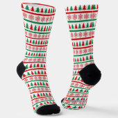 Christmas Trees and Snowflakes Print Socks ソックス (傾斜あり)