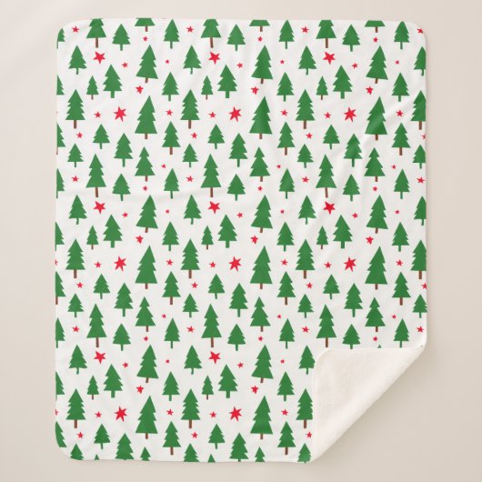 Christmas Trees and Stars シェルパブランケット (正面)