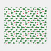 Christmas Trees and Stars フリースブランケット (正面(横))