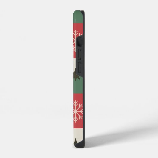 Christmas trees and white snow iPhoneケース (左側面)