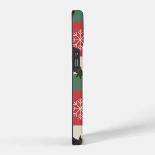 Christmas trees and white snow iPhoneケース (右側面)