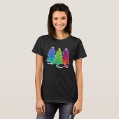 Christmas Trees Cat Lizard Dinosaur Rat Blue Green Tシャツ (正面フル)