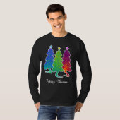 Christmas Trees Cat Lizard Dinosaur Rat Blue Green Tシャツ (正面フル)