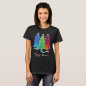 Christmas Trees Cat Lizard Dinosaur Rat Blue Green Tシャツ (正面フル)