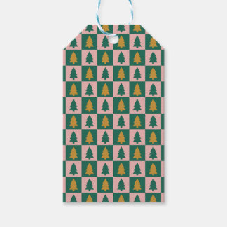 Christmas trees checkerboard ギフトタグ