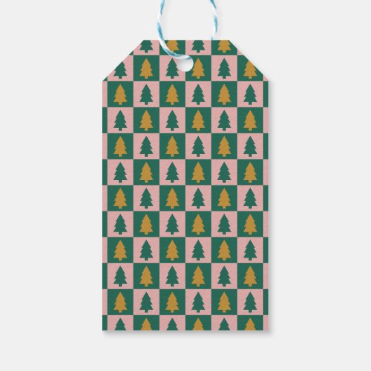 Christmas trees checkerboard ギフトタグ (裏面)