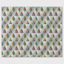 Christmas Trees Colourful Xmas ラッピングペーパー