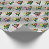 Christmas Trees Colourful Xmas ラッピングペーパー (角)