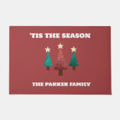 Christmas Trees Family Welcome ドアマット (正面)