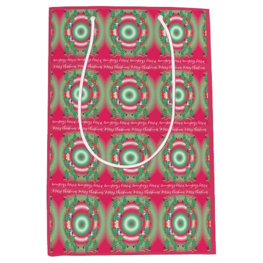 Christmas Trees Gift Bag ミディアムペーパーバッグ (正面)