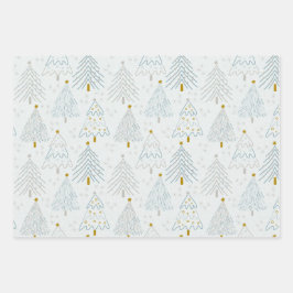 Christmas Trees Gift Wrapping Paper ラッピングペーパーシート