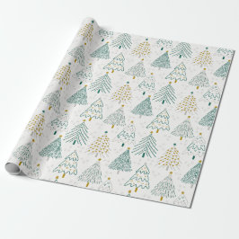 Christmas Trees Gift Wrapping Paper ラッピングペーパー