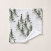 Christmas trees in the Woods バスタオルセット (ウォッシュタオル)