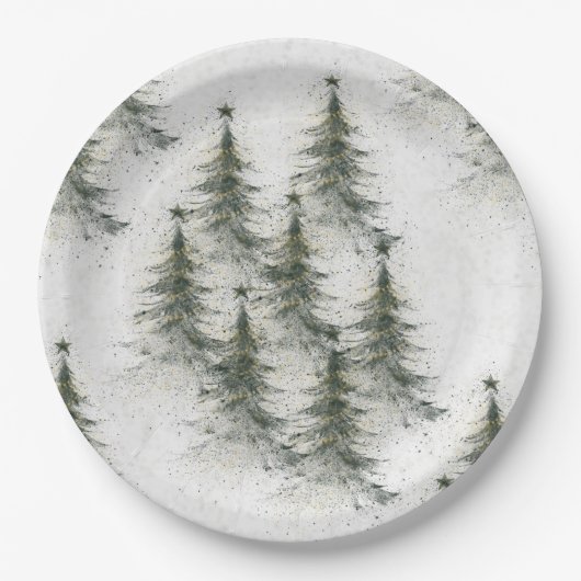Christmas trees in the Woods ペーパープレート (正面)