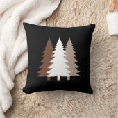 Christmas Trees In White & Chocolate Brown Tones クッション (ブランケット)