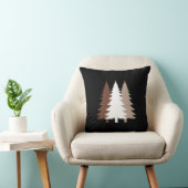 Christmas Trees In White & Chocolate Brown Tones クッション (椅子)