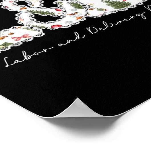 Christmas Trees Labor And Delivery Nurse Xmas Gift ポスター (角)