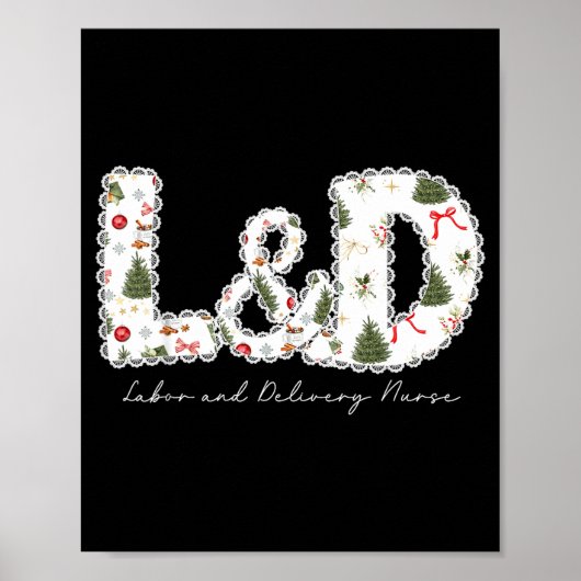 Christmas Trees Labor And Delivery Nurse Xmas Gift ポスター (正面)